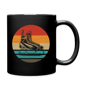 Eishockey Schlittschuh Retro Style Vintage - Tasse einfarbig - Schwarz - Rechts