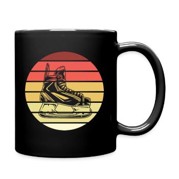 Eishockey Schlittschuh Retro Style Vintage - Tasse einfarbig - Schwarz - Rechts
