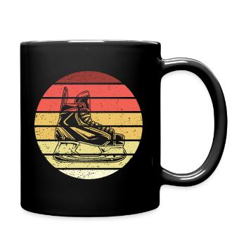 Eishockey Schlittschuh Retro Style Vintage - Tasse einfarbig - Schwarz - Rechts