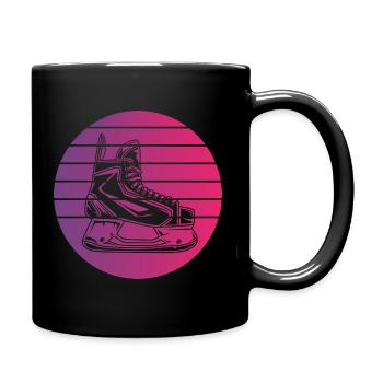 Eishockey Schlittschuh Retro Style Vintage - Tasse einfarbig - Schwarz - Rechts