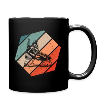 Eishockey Schlittschuh Retro Style Vintage - Tasse einfarbig - Schwarz - Rechts