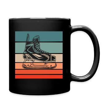 Eishockey Schlittschuh Retro Style Vintage - Tasse einfarbig - Schwarz - Rechts