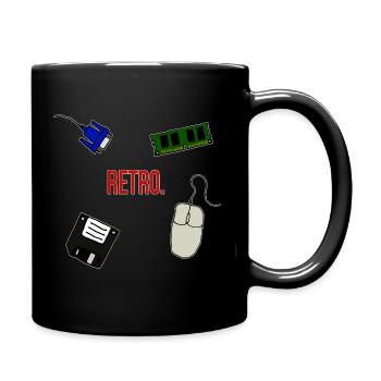 Retro Computer Schriftzug Statement Geschenk 90er - Tasse einfarbig - Schwarz - Rechts