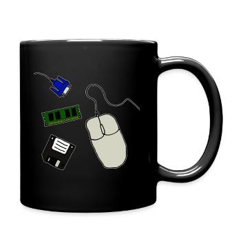 Retro Computer - Full Colour Mug - black - Right