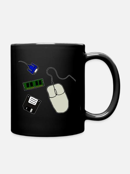 Retro Computer - Tasse einfarbig - Schwarz