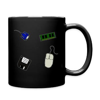 Retro Computer Diskette VGA Maus Arbeitsspeicher - Tasse einfarbig - Schwarz - Rechts