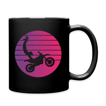 Motocross Seatgrab Retro Style Vintage - Tasse einfarbig - Schwarz - Rechts