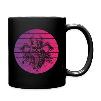 Viking Skull Retro Style Vintage - Mug uni - noir - Droite