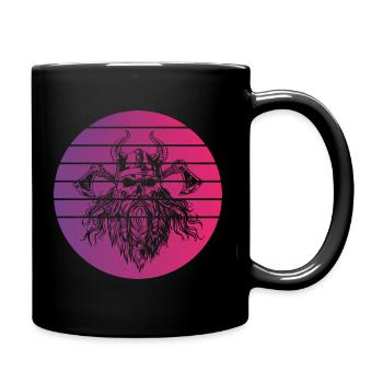 Viking Skull Retro Style Vintage - Mug uni - noir - Droite