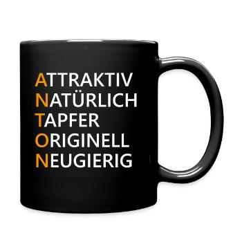 Anton Name Geschenk - Tasse einfarbig - Schwarz - Rechts
