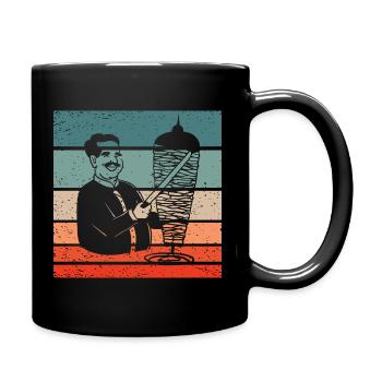 Doner Kebab Retro Style Vintage - Full Colour Mug - black - Right