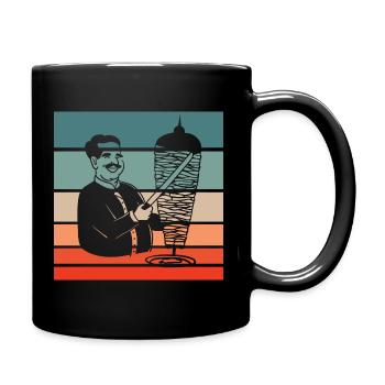 Doner Kebab Retro Style Vintage - Full Colour Mug - black - Right