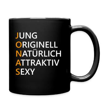 Jonas Name Geschenk - Tasse einfarbig - Schwarz - Rechts
