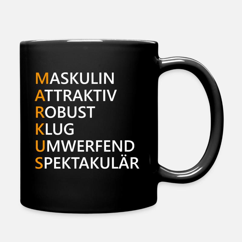 Markus Name Geschenk - Tasse einfarbig - Schwarz
