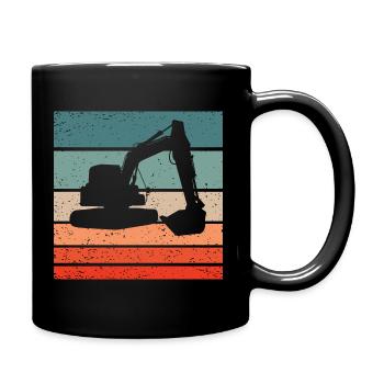 Bagger Retro Style Vintage - Tasse einfarbig - Schwarz - Rechts