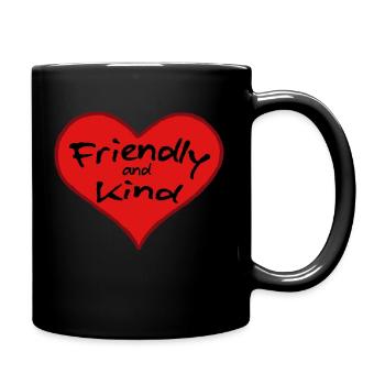 Friendly and Kind Heart - Full Colour Mug - black - Right