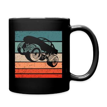 Monster Truck Retro Style Vintage - Full Colour Mug - black - Right