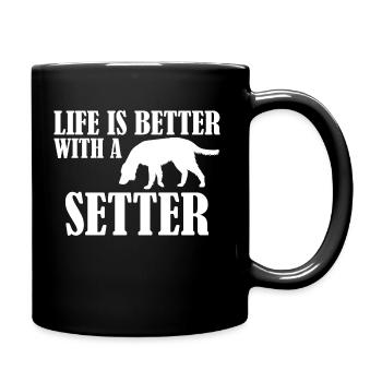 La vie est meilleure avec un setter - Mug uni - noir - Droite