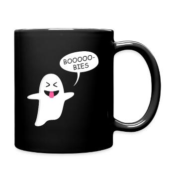 Fantôme Drôle qui dit "Boobies" - Mug uni - noir - Droite