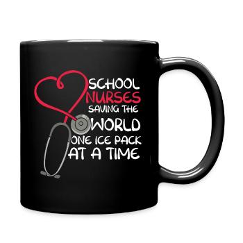 School Nurse Gift - Full Colour Mug - black - Right