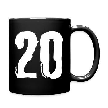 20 Zahl Trikot - Tasse einfarbig - Schwarz - Rechts
