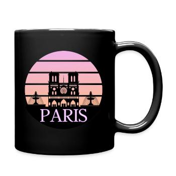 logo paris rose - Mug uni - noir - Droite