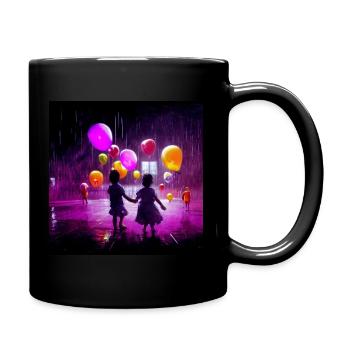 Neon Balloons - Tasse einfarbig - Schwarz - Rechts