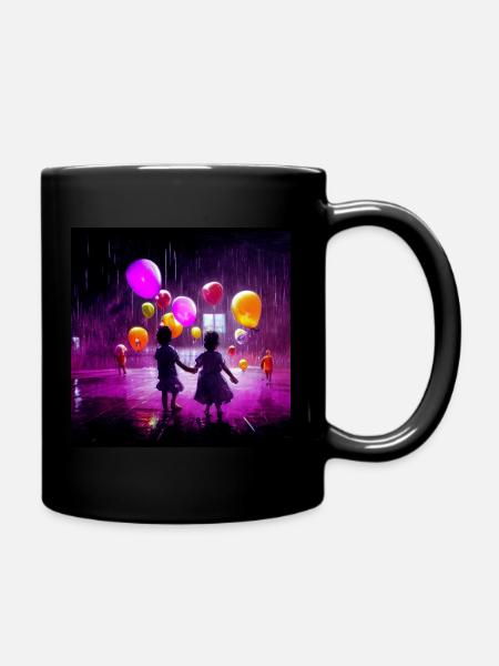 Neon Balloons - Tasse einfarbig - Schwarz