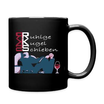 Ruhige Kugel Schieben - Tasse einfarbig - Schwarz - Rechts