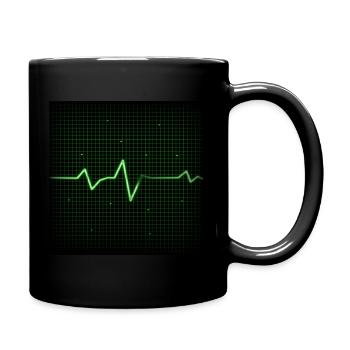 heart bead - Tasse einfarbig - Schwarz - Rechts