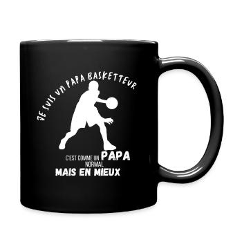 papa basketteur - Mug uni - noir - Droite