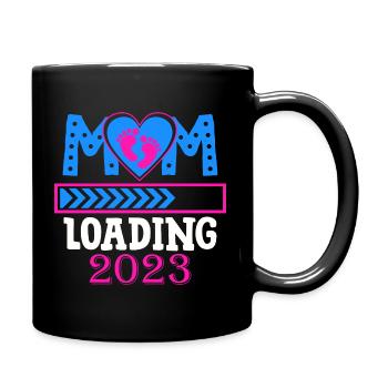 Mama loading 2023, werdende Mutter 2023 - Tasse einfarbig - Schwarz - Rechts