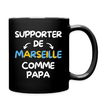 Supporter de Marseille comme papa - Mug uni - noir - Droite