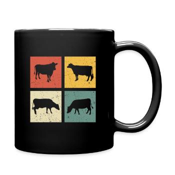 rétro t-shirt vache vaches - Mug uni - noir - Droite