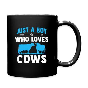juste un garçon qui aime les vaches cadeau pour les amoureux des vaches - Mug uni - noir - Droite