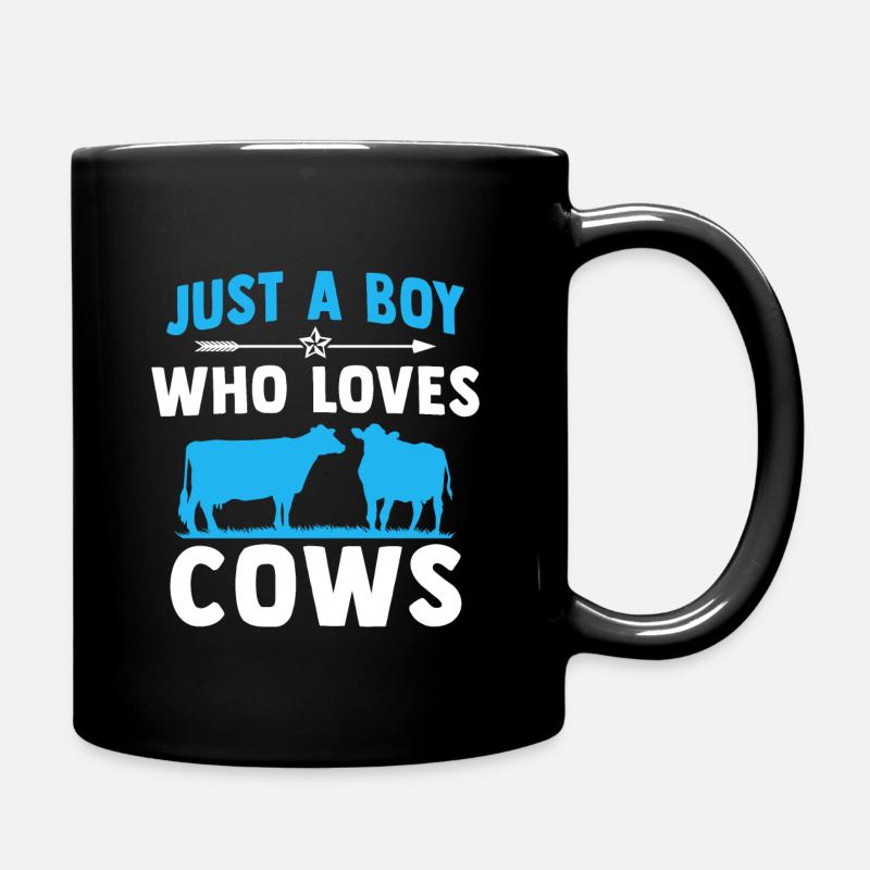 Nur ein Junge, der Kühe liebt Geschenk für Kuhliebhaber - Tasse einfarbig - Schwarz