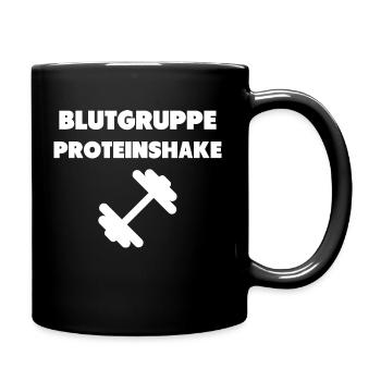 Blutgruppe Proteinshake - Tasse einfarbig - Schwarz - Rechts