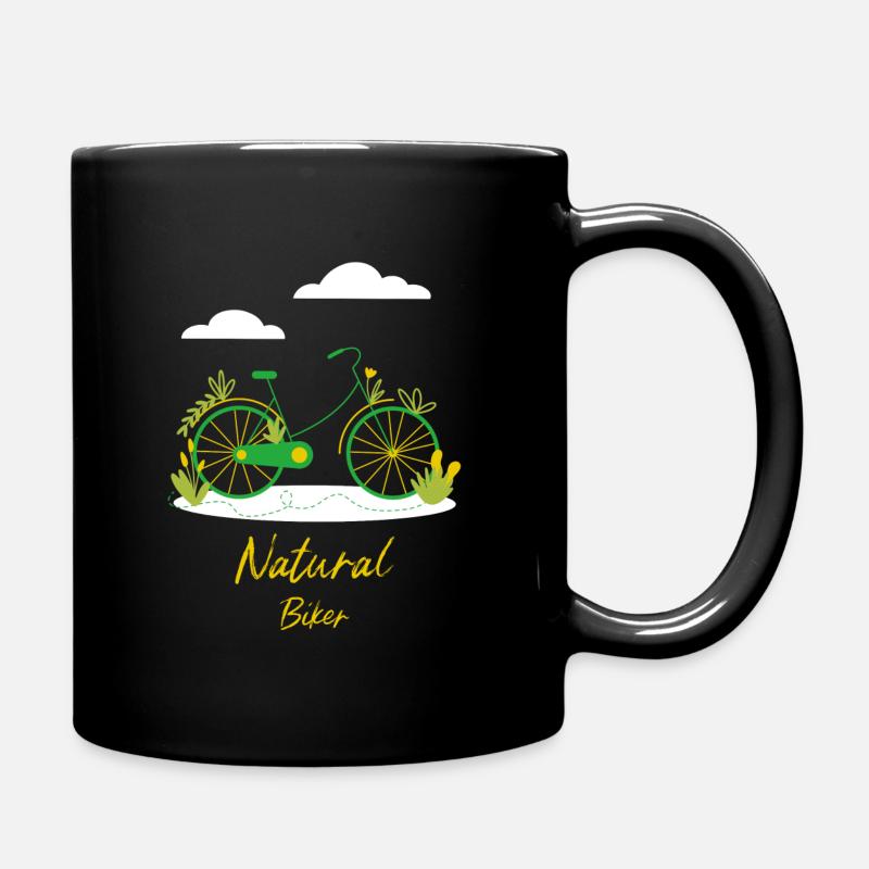 Cycling Nature Clouds Biker green Gift - Full Colour Mug - black