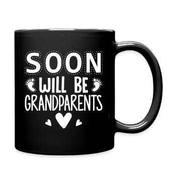 Wir werden Großeltern, Wir werden Oma und Opa - Tasse einfarbig - Schwarz - Rechts