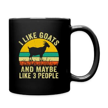 J’aime les chèvres et peut-être 3 personnes - Mug uni - noir - Droite