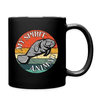 Seekühe mein Spirit. Vintage Seekuh Design - Tasse einfarbig - Schwarz - Rechts