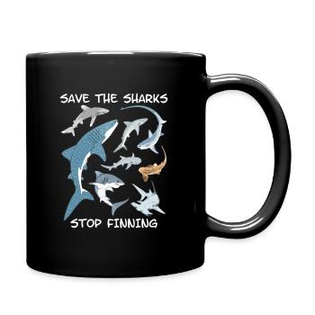 Types of Sharks Haiarten - Tasse einfarbig - Schwarz - Rechts