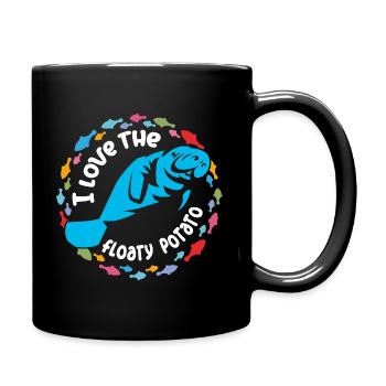 Ich liebe Dugongs Manatees - Tasse einfarbig - Schwarz - Rechts