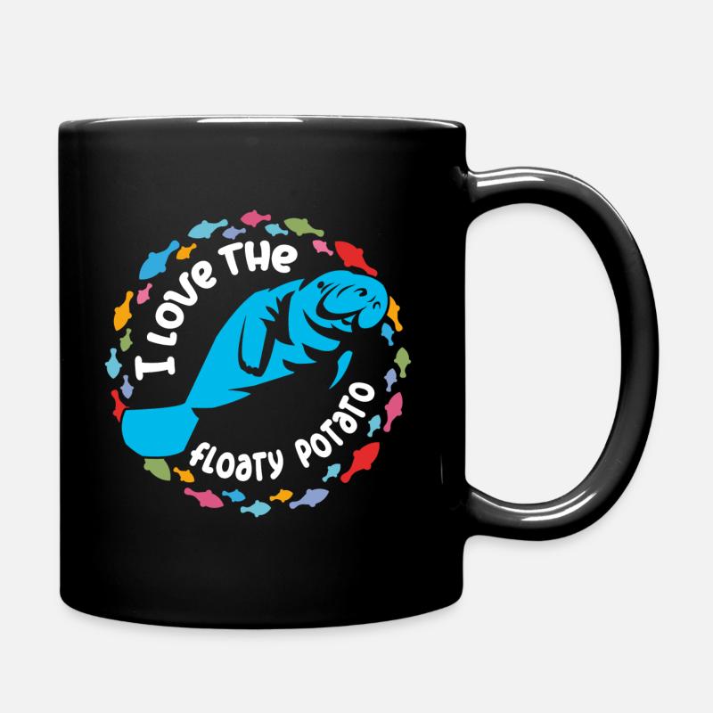 Ich liebe Dugongs Manatees - Tasse einfarbig - Schwarz