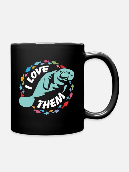 Ich liebe Manatees - Tasse einfarbig - Schwarz