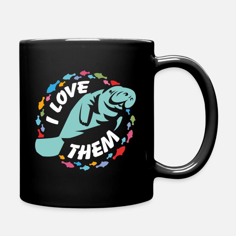 Ich liebe Manatees - Tasse einfarbig - Schwarz