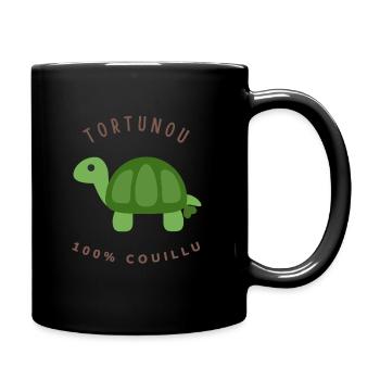 Toutunou 100% Couillu courageux & audacieux - Mug uni - noir - Droite