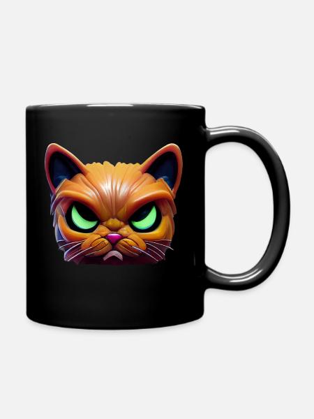 Magisches wütendes Katzengesicht! - Tasse einfarbig - Schwarz