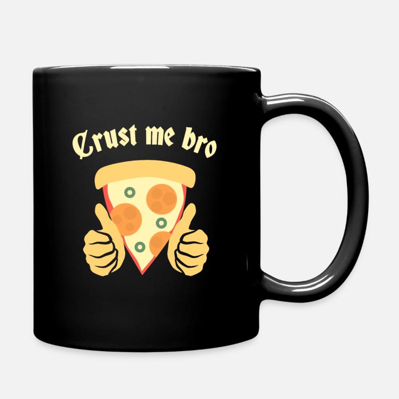 Crust me bro, jeu de mots à pizza - Mug uni - noir