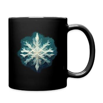 Schneeflocke - Tasse einfarbig - Schwarz - Rechts